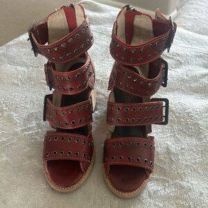 Worn once Free Bird Blake sandals in red. Size 8